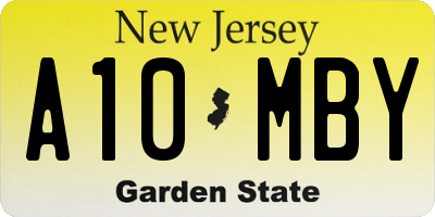 NJ license plate A10MBY