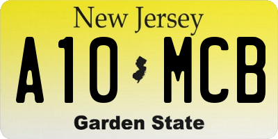 NJ license plate A10MCB