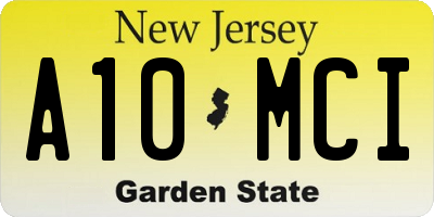 NJ license plate A10MCI