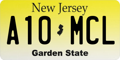 NJ license plate A10MCL