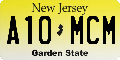 NJ license plate A10MCM