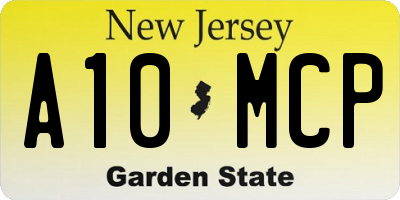 NJ license plate A10MCP