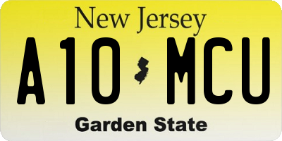 NJ license plate A10MCU