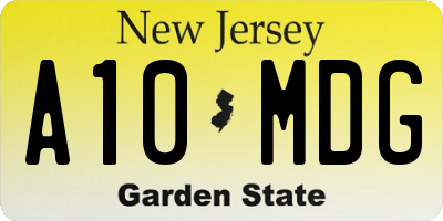 NJ license plate A10MDG