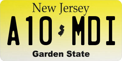 NJ license plate A10MDI