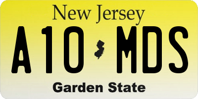 NJ license plate A10MDS