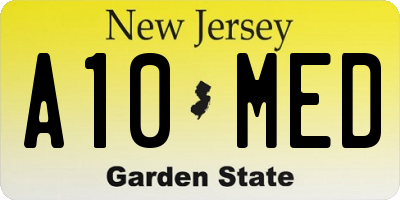 NJ license plate A10MED