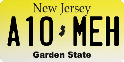 NJ license plate A10MEH