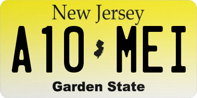 NJ license plate A10MEI