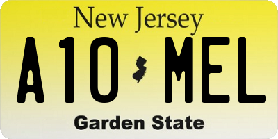 NJ license plate A10MEL