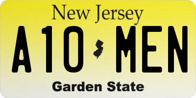 NJ license plate A10MEN