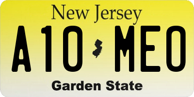 NJ license plate A10MEO