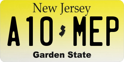 NJ license plate A10MEP