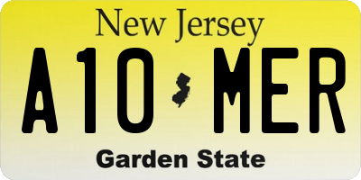 NJ license plate A10MER