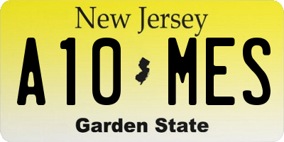 NJ license plate A10MES