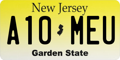 NJ license plate A10MEU