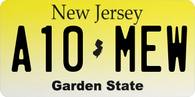 NJ license plate A10MEW