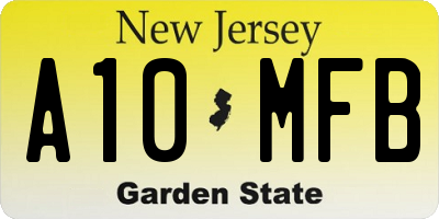 NJ license plate A10MFB