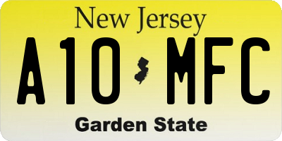 NJ license plate A10MFC