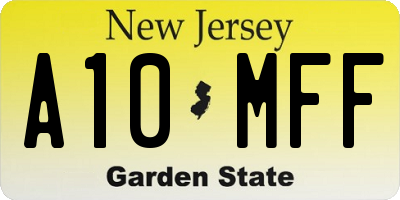 NJ license plate A10MFF