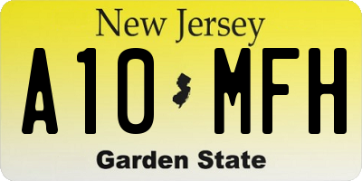 NJ license plate A10MFH