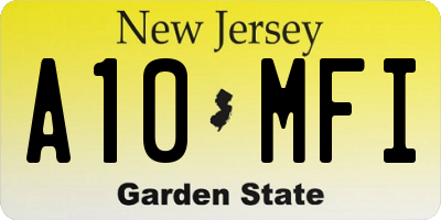 NJ license plate A10MFI