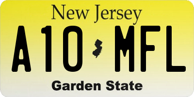 NJ license plate A10MFL