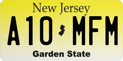 NJ license plate A10MFM