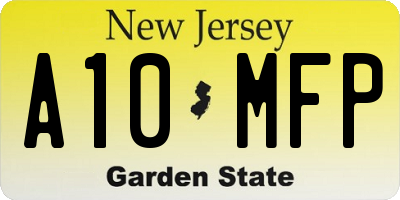 NJ license plate A10MFP