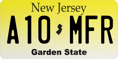 NJ license plate A10MFR