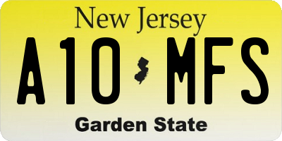 NJ license plate A10MFS