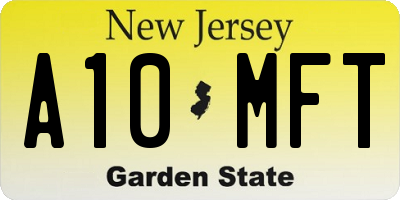 NJ license plate A10MFT