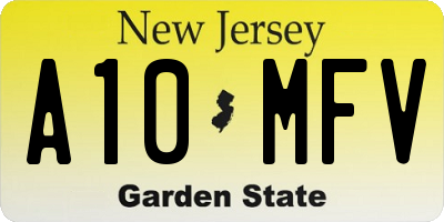 NJ license plate A10MFV