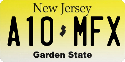 NJ license plate A10MFX