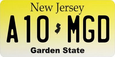 NJ license plate A10MGD