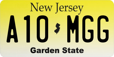 NJ license plate A10MGG