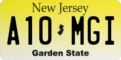 NJ license plate A10MGI