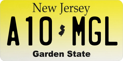 NJ license plate A10MGL