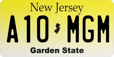 NJ license plate A10MGM