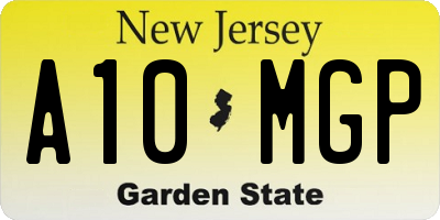 NJ license plate A10MGP