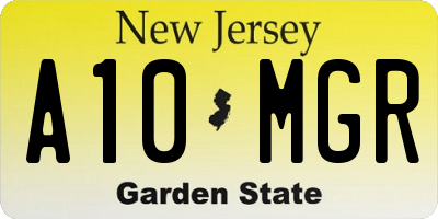 NJ license plate A10MGR