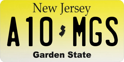 NJ license plate A10MGS