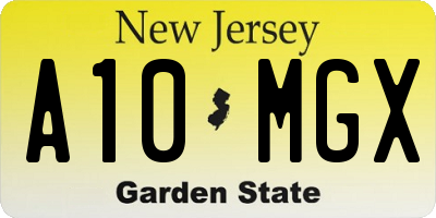 NJ license plate A10MGX