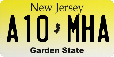 NJ license plate A10MHA