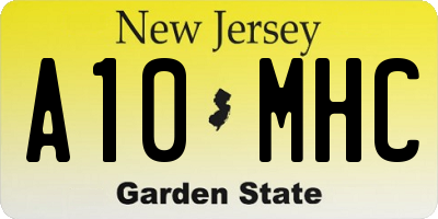 NJ license plate A10MHC