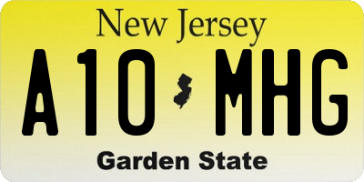 NJ license plate A10MHG