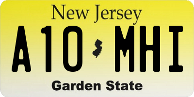 NJ license plate A10MHI