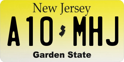 NJ license plate A10MHJ