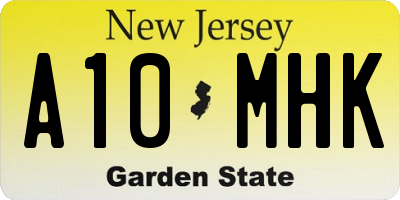 NJ license plate A10MHK