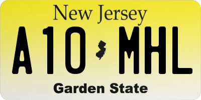 NJ license plate A10MHL